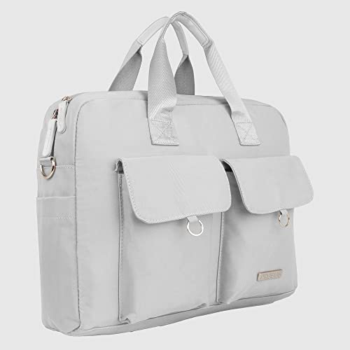 Probus Polyester Dual Pocket with Flap Magnetic Sleeve Case Cover Laptop Messenger Bag - Silver 15.6 inch - Image 2