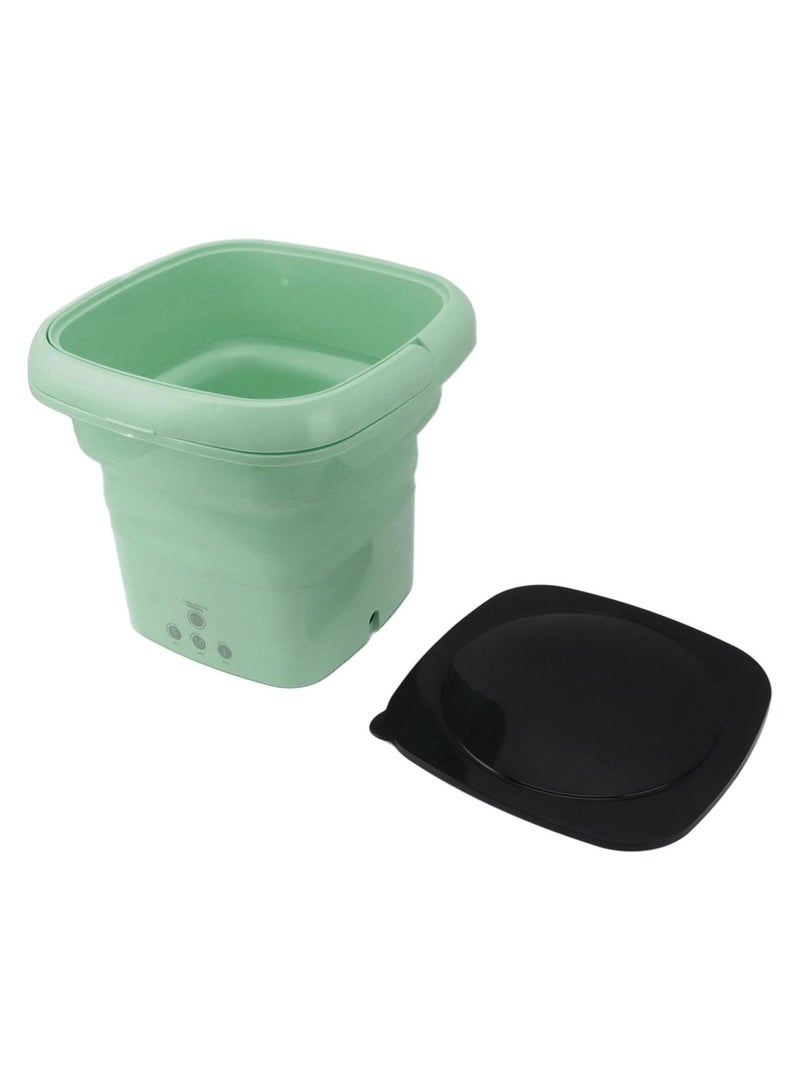 Portable Foldable Bucket Washer Integrated Design with Builtin Dehydrator for Household Laundry Tasks Green  - Image 4