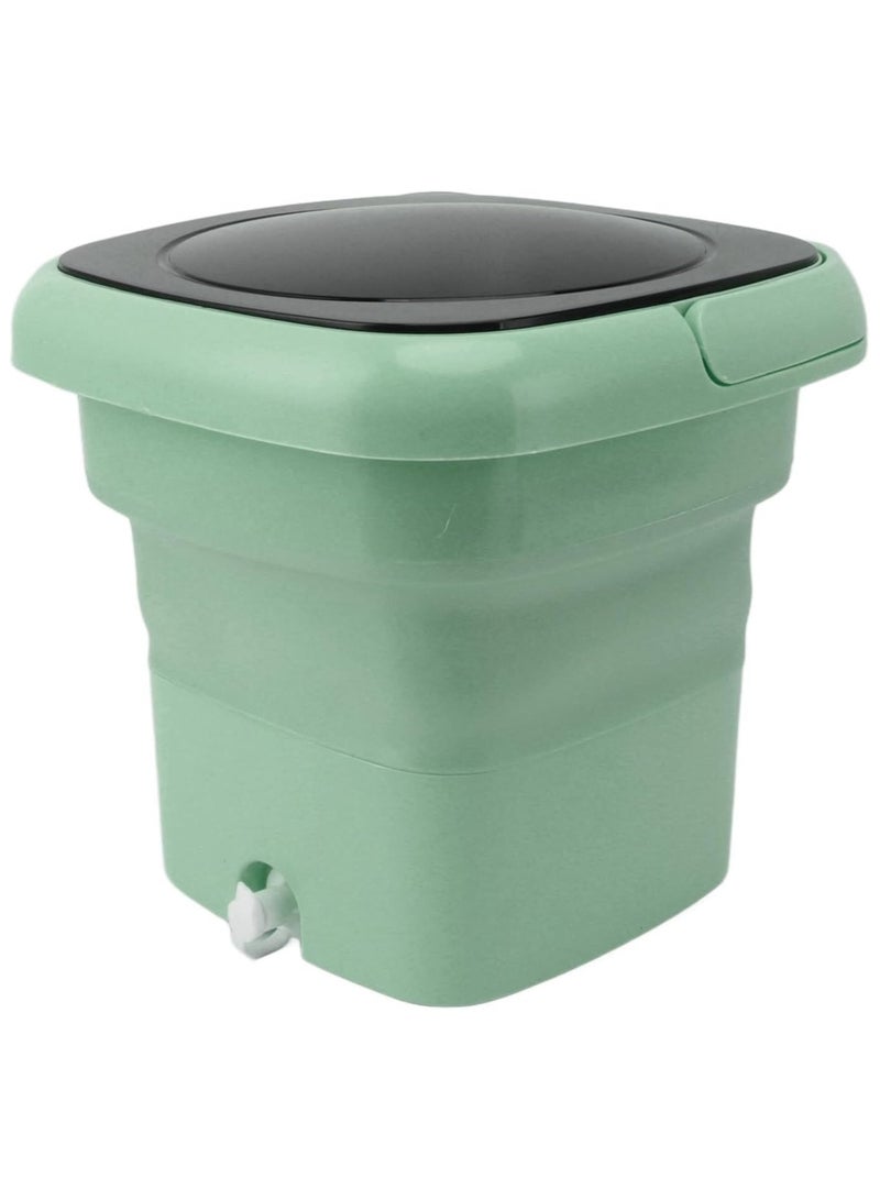 Portable Foldable Bucket Washer Integrated Design with Builtin Dehydrator for Household Laundry Tasks Green  - Image 1