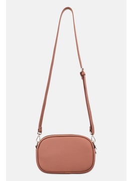 Kathy Ireland Women Brand Logo Leather Crossbody Bag, Dusty Rose  - Image 2