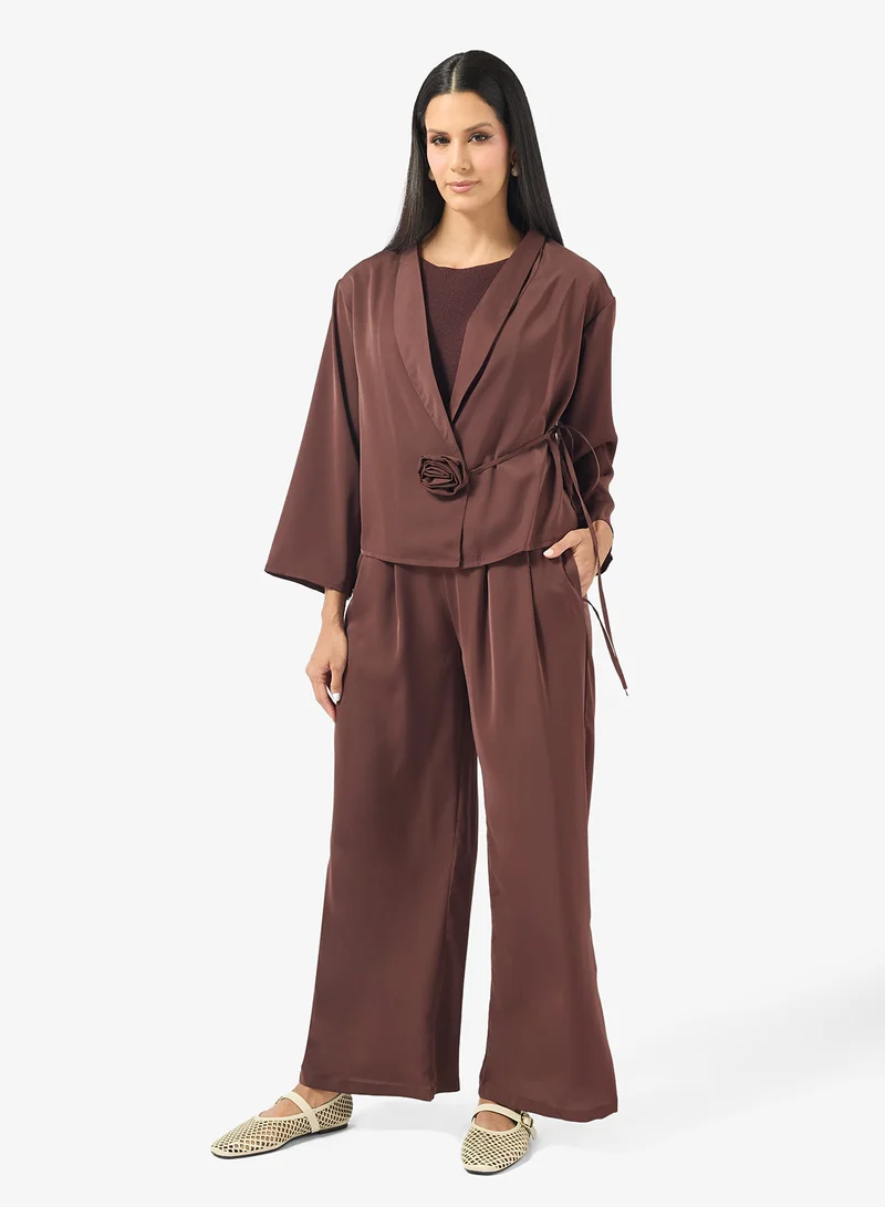 Khizana  Longline Top With Side Tie Up & Pant Set for Women | Best Price UAE
