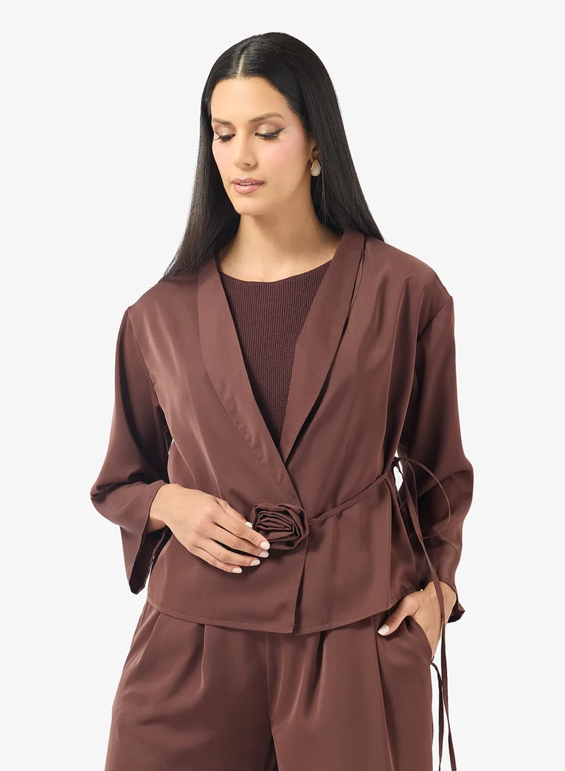 Khizana  Longline Top With Side Tie Up & Pant Set for Women | Best Price UAE