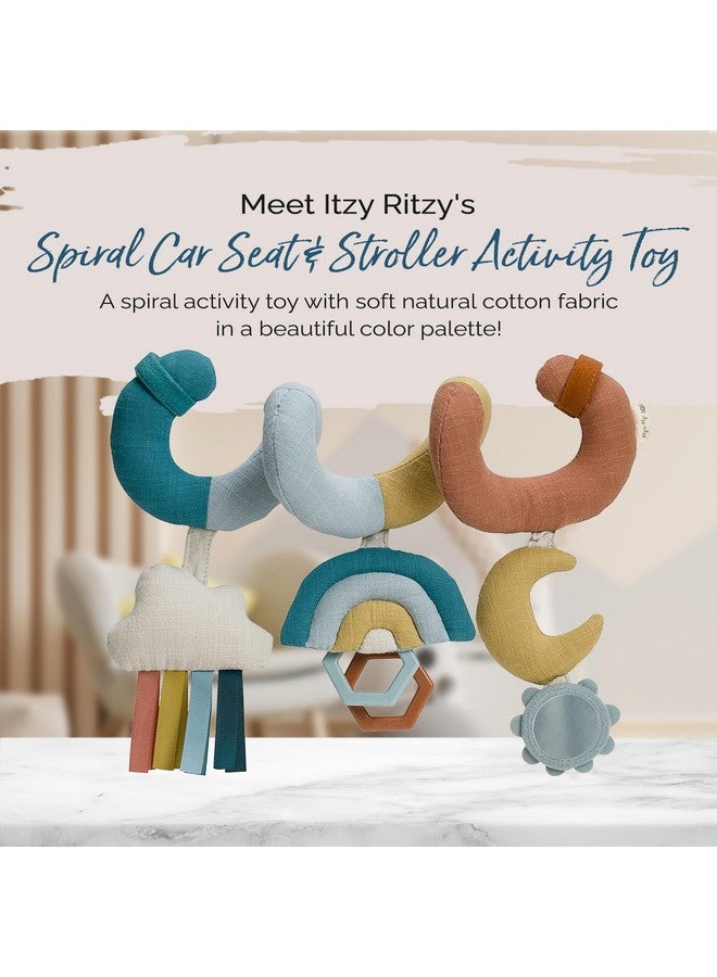 Itzy Ritzy Itzy Ritzy Spiral Car Seat & Stroller Activity Toy - Stroller & Car Seat Toys for Ages 0 Months and Up - Hanging Toys Include Clinking Rings, Mirror and Textured Ribbons (Rainbow)  - Image 2