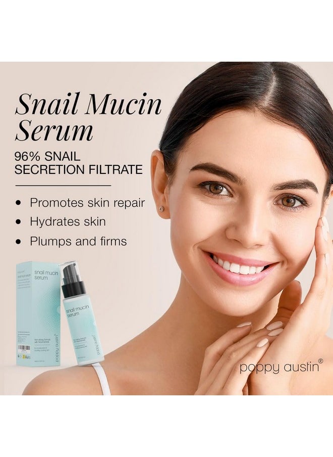 Poppy Austin 96% Snail Mucin Serum With Niacinamide, Snail Serum For Face, Hydrating Serum Snail Mucin Essence Face Serums For Anti Aging Serum (3.34 Fluid Ounces)  - Image 1