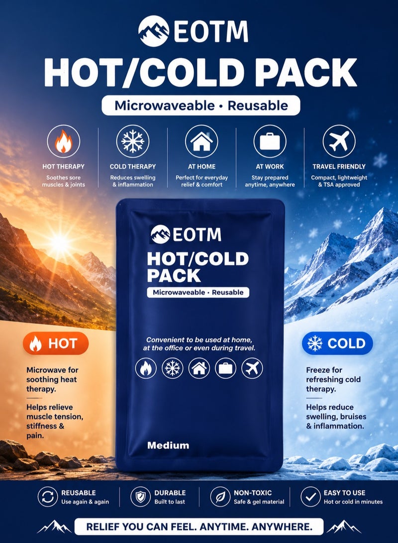 EOTM Reusable Hot and Cold Gel Pack For Pain Relief, Injuries, and Cold Therapy Blue - Image 2