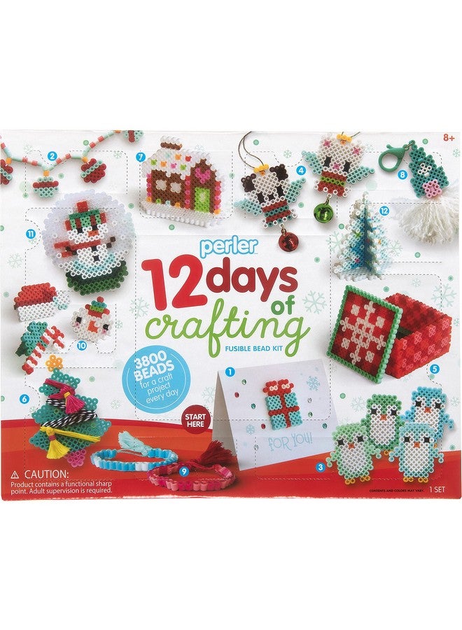 Perler 80-56960 12 Days Of Crafting, Christmas Fuse Bead Kit Makes 12 Projects, Multicolor, 3823 Piece - Image 1