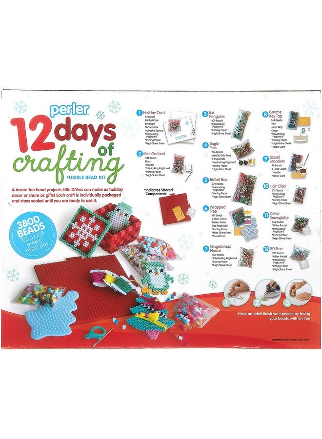 Perler 80-56960 12 Days Of Crafting, Christmas Fuse Bead Kit Makes 12 Projects, Multicolor, 3823 Piece - Image 2