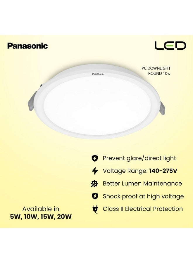 Panasonic 10W LED Round PC Downlight for Ceiling | Round LED PC Surface Downlighter Ceiling Light for Home & Hall (Cool White,PDLM01107R2) - Image 4