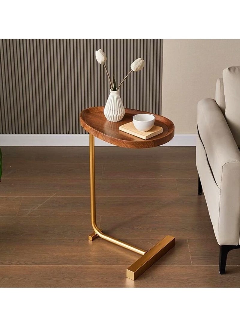 DubaiGallery طاولة جانبية صغيرة بجانب السرير، طاولة جانبية صغيرة رفيعة، طاولة جانبية، توفير المساحة، ارتفاع 27.6 بوصة (70 سم)، طاولة قهوة على شكل حرف C، طاولة جانبية للوجبات الخفيفة للأريكة، أثاث أريكة متكئ - Image 1