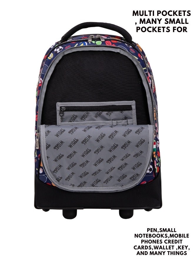 Wires 3 Piece Kids School Trolley Bag laptop compartment Big Wheels With Lunch bag u0026 Pencil Case - Image 3