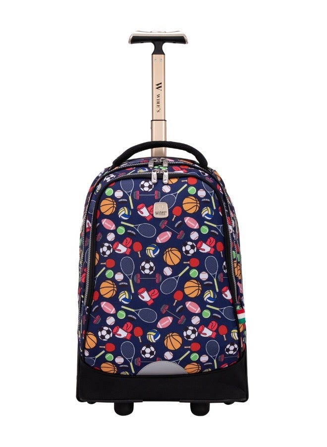 Wires 3 Piece Kids School Trolley Bag laptop compartment Big Wheels With Lunch bag u0026 Pencil Case - Image 2