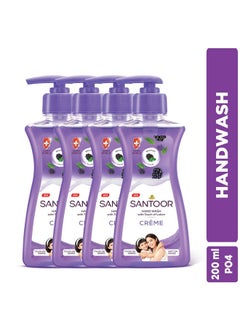Santoor Crème Hand Wash Pump With Touch Of Lotion Made With Berries & Tulsi Rich Lathering Formula With Antibacterial Properties Soft On Hands Soothes & Hydrates Skin (200Ml Pack Of 4)  - Image 2