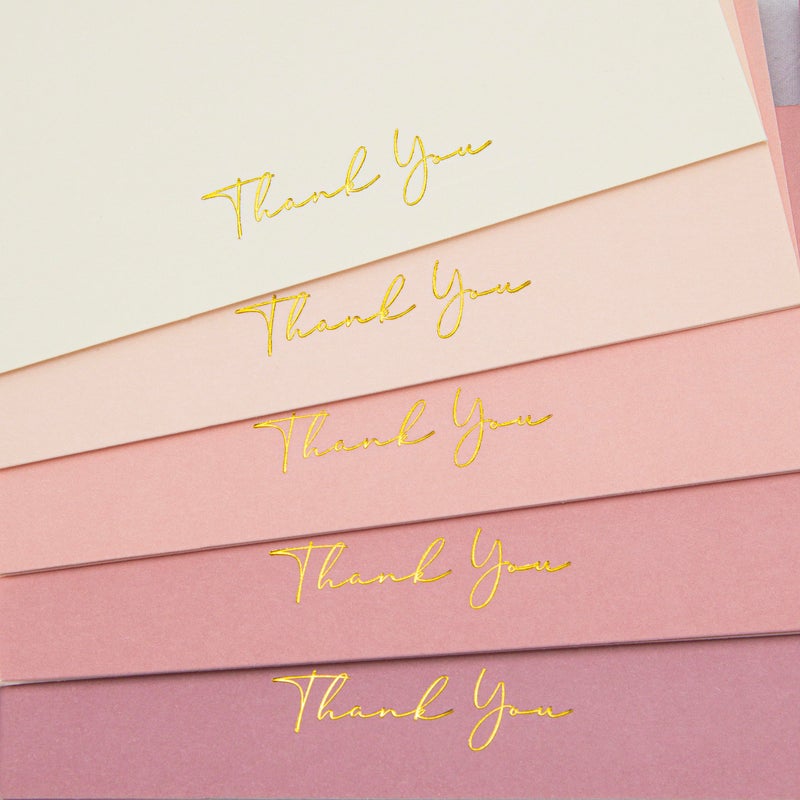 Crisky Dusty Rose Thank You Cards with Envelopes & Stickersï¼Œ 25 Pack Bridal Shower Graduation Thank You Cards Small Business, Wedding Baby Shower Birthday Funeral Notes Bulk - Image 1