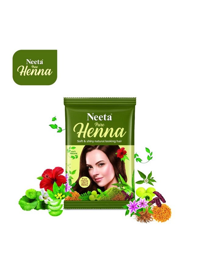 Neeta Pure Henna Powder For Hair With 9 Natural Herbs 25G (Pack Of 10) 100% Natural Henna Mehndi For Soft & Shiny Natural Looking Hair - Image 4