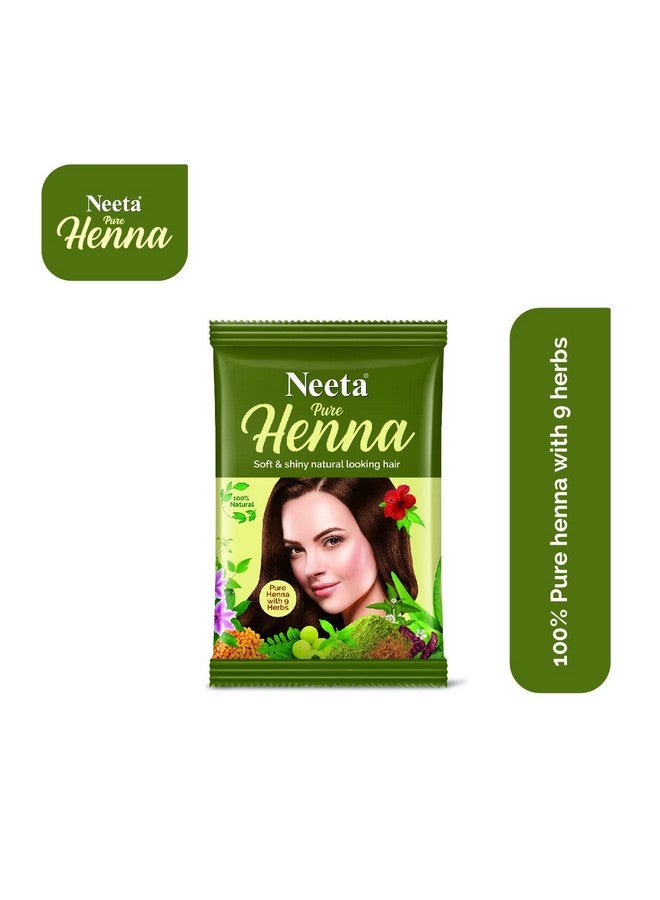Neeta Pure Henna Powder For Hair With 9 Natural Herbs 25G (Pack Of 10) 100% Natural Henna Mehndi For Soft & Shiny Natural Looking Hair - Image 3