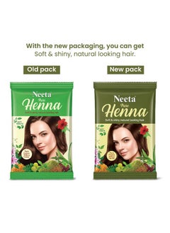 Neeta Pure Henna Powder For Hair With 9 Natural Herbs 25G (Pack Of 10) 100% Natural Henna Mehndi For Soft & Shiny Natural Looking Hair  - Image 2