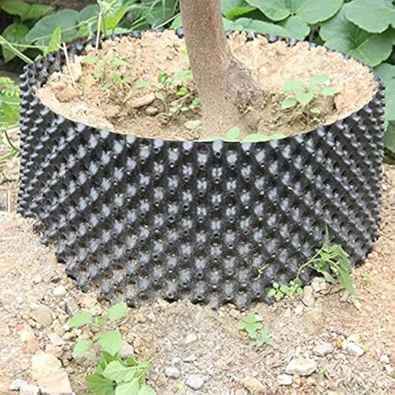 RooTrimmer Air Pruning Containers, 25 Gallon Air Pruning Planters, 100 Liter 20" X 20" D/H Special Packing Interlocked Large Air Root Pruning Planters for Big Tree Grow Outdoor, Black, 5 Packs - Image 1