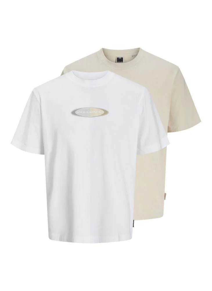 JACK & JONES 2 Pack Jcopacer Branding Print T-Shirt