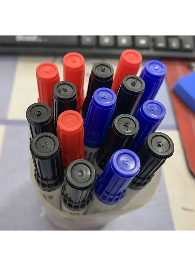 Water Based Whiteboard Markers 18 Blue Pens With White Eraser Easy To Write And Erase - Image 5