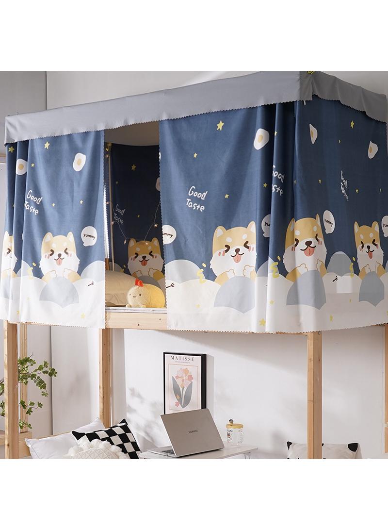 Dormitory bed curtains, student dormitories with physical shading bed curtains 1.35 * 2m 2pcs, with dust-proof top cloth - Image 1