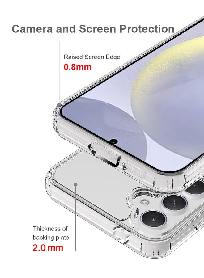 Tersely Hybrid Clear Crystal Case Compatible with Samsung Galaxy S24 - TPU + Polycarbonate Technology, Anti-Yellowing, Wireless Charging Compatible, Protective Case, Shockproof Bumper Cover - Image 4