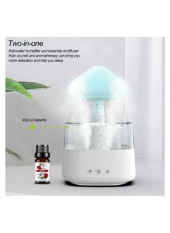 ULHYC Cloud Rain Humidifier Colorful Light Raindrop Aroma Diffuser with Desktop Fountain Water Drop Sound for Home Office Restaurant  - Image 4