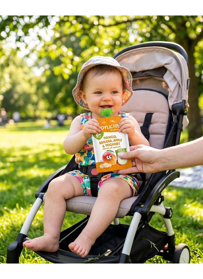 Kiddylicious Mango, Banana, Apple & Yoghurt Pouch 100g | Baby Food Puree for 6+ Months | Smooth Fruit & Yoghurt Blend | Source of Calcium, No Added Flavours, Colours or Preservatives, Vegetarian - Image 4
