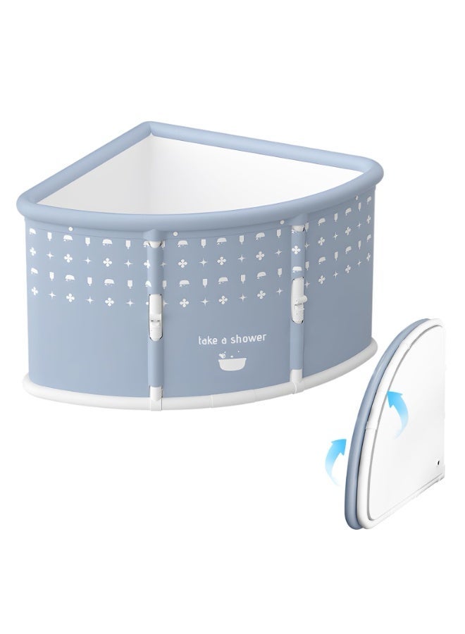 CHIYLE 75×75 cm Fan-Shaped Foldable Bathtub, Portable Bath Tub for Adults, Large Surround Folding, Corner Design, Easy Storage - Image 1