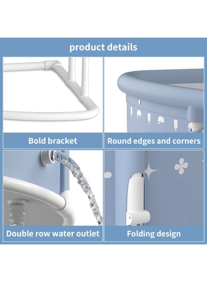CHIYLE 75×75 cm Fan-Shaped Foldable Bathtub, Portable Bath Tub for Adults, Large Surround Folding, Corner Design, Easy Storage - Image 4