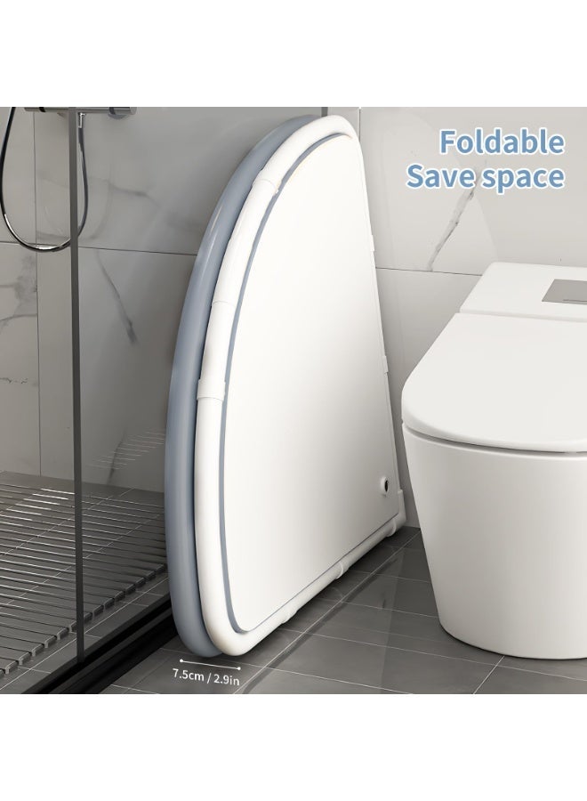 CHIYLE 75×75 cm Fan-Shaped Foldable Bathtub, Portable Bath Tub for Adults, Large Surround Folding, Corner Design, Easy Storage - Image 5