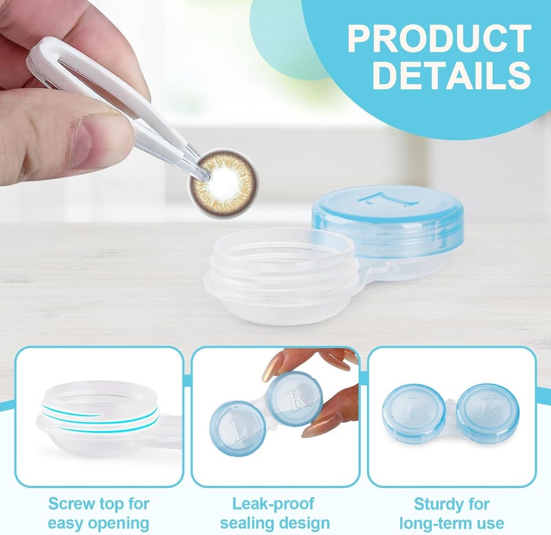 KAOPET 50 Pack Contact Lens Cases - Colorful and Leak-Proof Eye Contact Cases for Home and Travel - Image 3