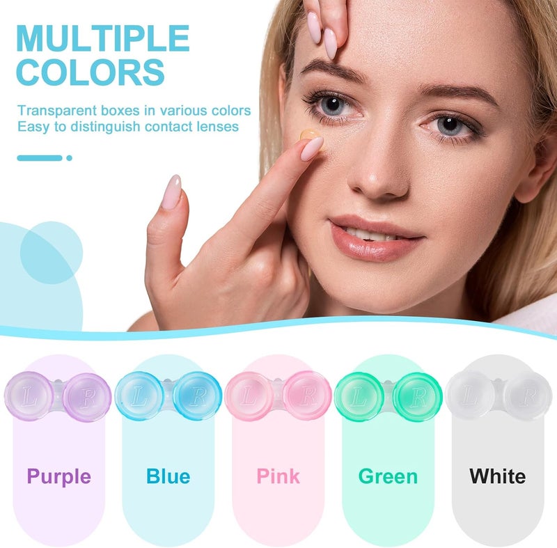 KAOPET 50 Pack Contact Lens Cases - Colorful and Leak-Proof Eye Contact Cases for Home and Travel - Image 2