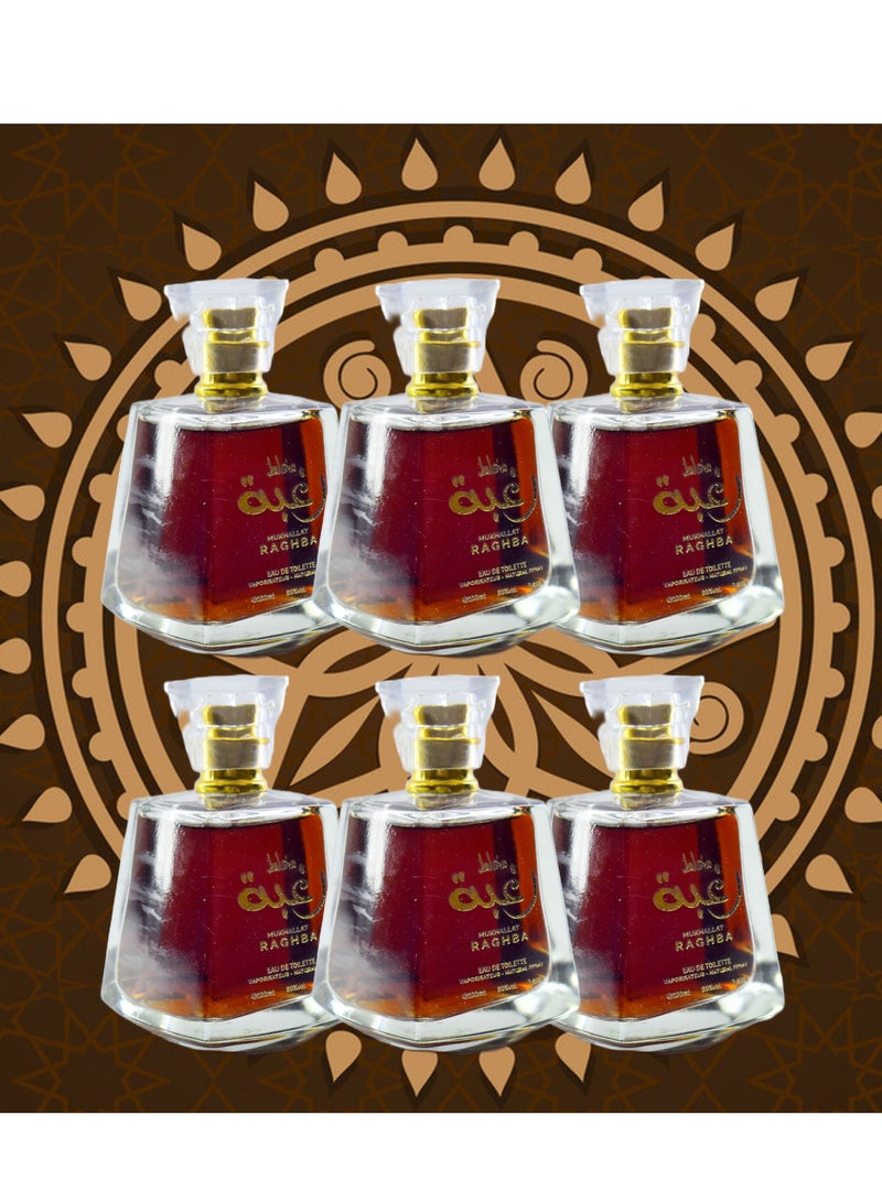 RAGHBA 6 Pieces Mukhallat Raghba Perfume EDT 100 Ml - Image 1