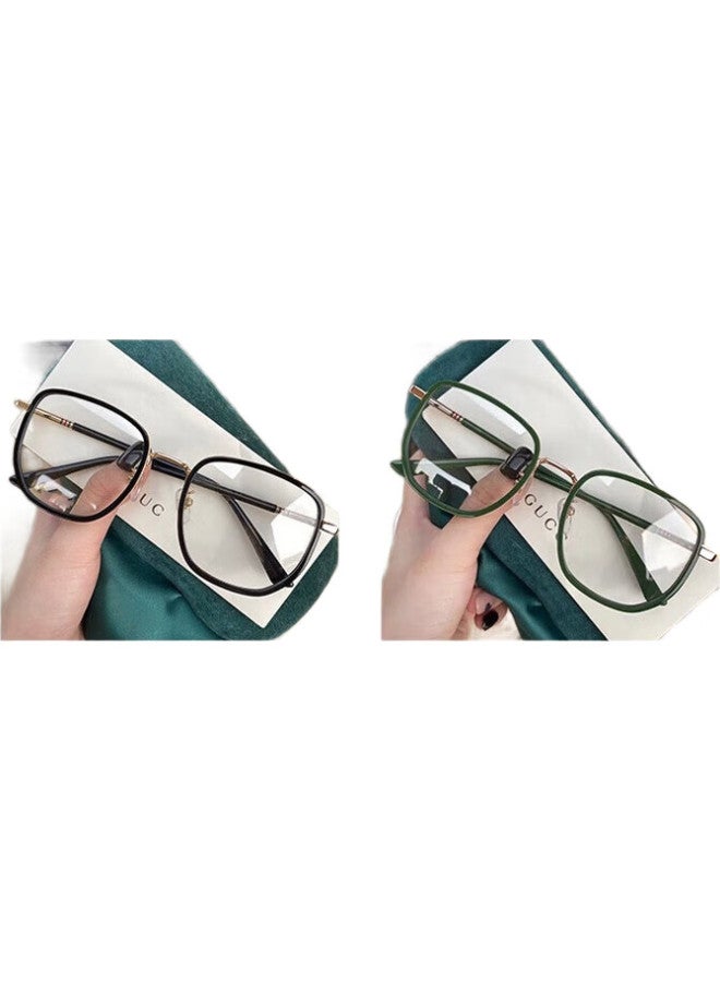 Boshide Anti-Blue Light Glasses, Anti-Radiation Glasses, Ultra-Light Student Bare-Faced Gadget, Non-Prescription Glasses For Men And Women, Fortune-Attracting Fairy Green - Image 1