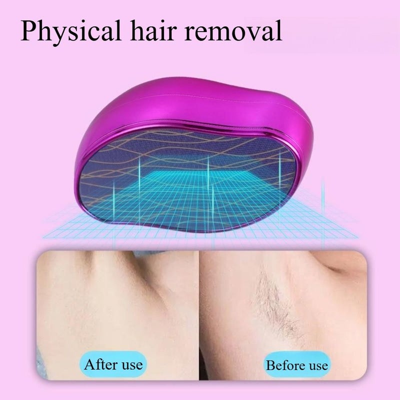 أداة إزالة الشعر وتقشير البشرة المصنوعة من الزجاج النانوي المطوّر باللون الوردي الفاتح، مقاومة للماء وقابلة لإعادة الاستخدام - Image 3