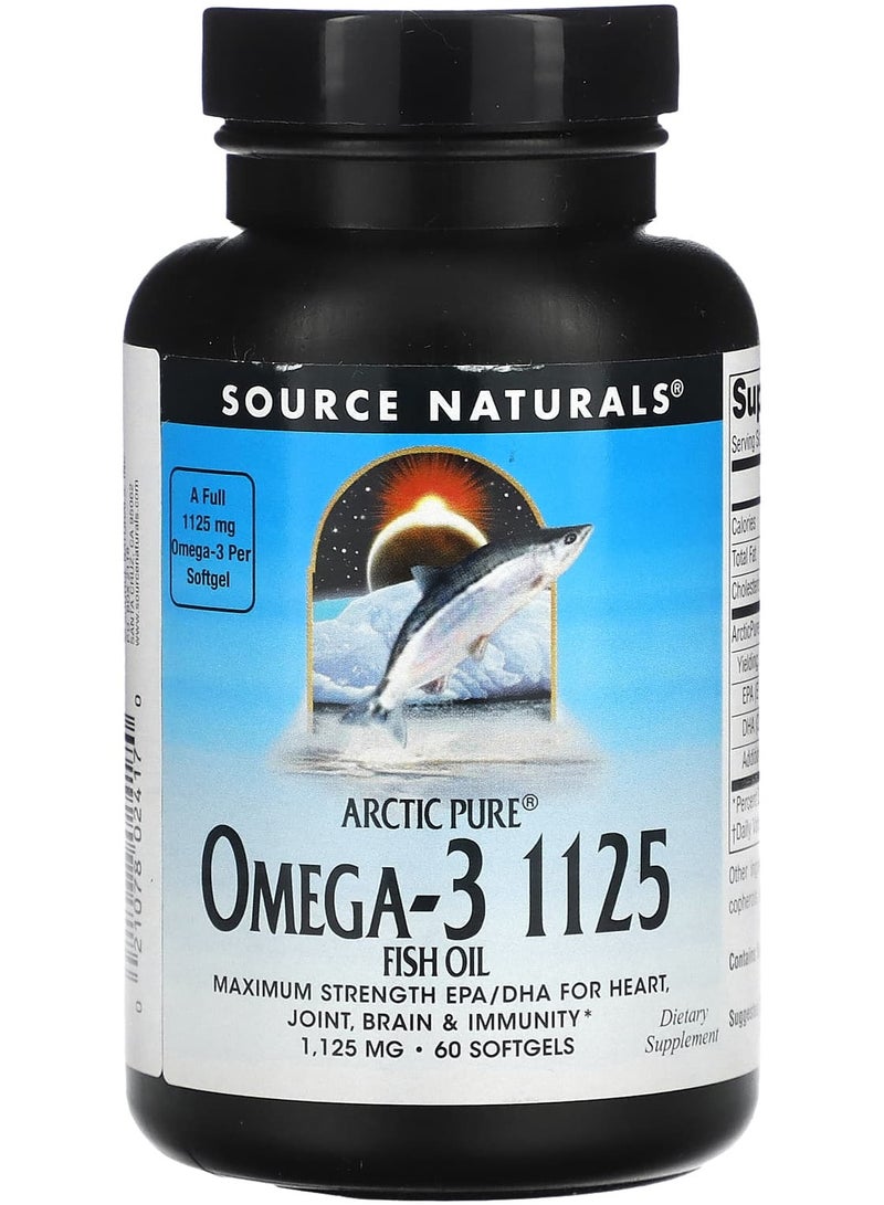 Arctic Pure, Omega-3 Fish Oil, 1,125 mg, 60 Softgels