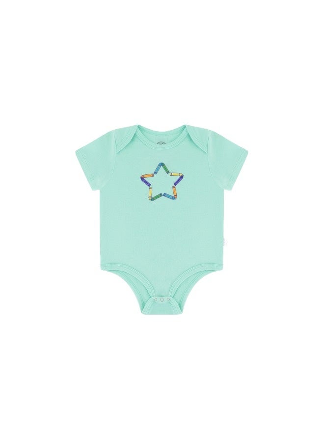 Lullaby Bloom Premium 100% Certified Organic Cotton Baby Essential Infant Bodysuit for Baby Girls and Boys Unisex Crayons - 6-9 Months - Image 1