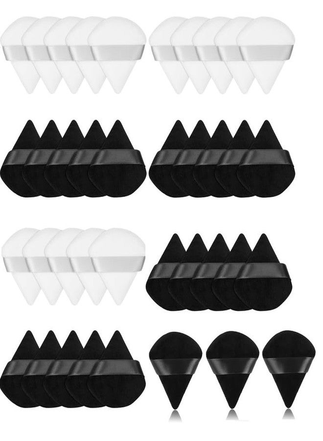 DATNASAYAD 38 Pieces Triangle Cosmetic Loose Powder Puffs Washable Reusable Soft Plush Foundation Sponge for Face Body Wet Dry Makeup Tool- Multicolor Pack of 38 - Image 1