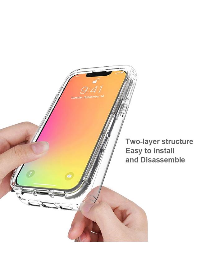 Zaboon Case For iPhone 13 mini Shockproof High Transparency Two-color Gradual Change PC+TPU Candy Colors Protective Case - Image 3