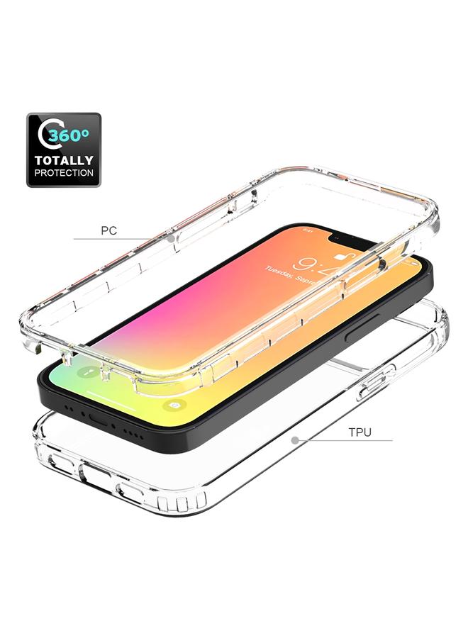 Zaboon Case For iPhone 13 mini Shockproof High Transparency Two-color Gradual Change PC+TPU Candy Colors Protective Case - Image 2