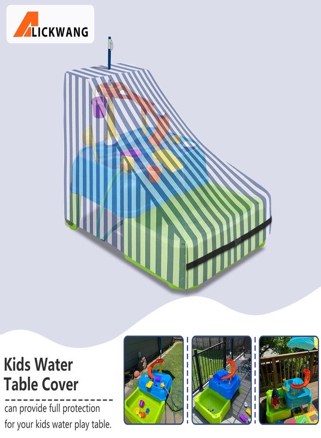 Alickwang Kids Water Table Cover,Outdoor Heavy Duty 600D Waterproof Toddler Water Play Table Cover,Compatible with Waterpark Wonders Two-Tier Water Table - Image 3