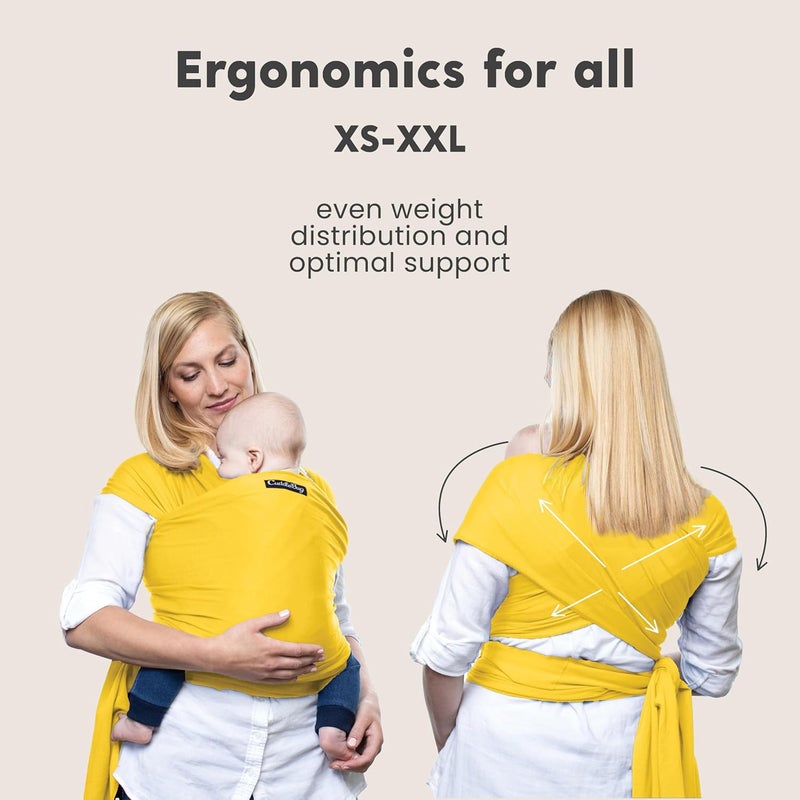 Cuddle Bug Hands-Free Baby Carrier - Soft & Stretchy Wrap for Newborn to Toddler 7-35 lbs - One-Size-Fits-All Hip-Healthy Holder (Yellow) - Image 5