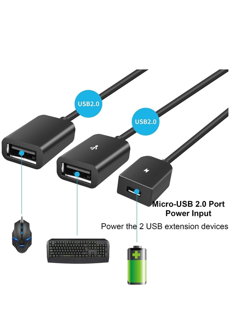 Suntown محول USB C إلى USB OTG مزدوج، 4 منافذ Type-C ذكر إلى 2 USB و Micro أنثى محور موزع OTG للأجهزة اللوحية وأجهزة الكمبيوتر والهواتف الذكية والمزيد - Image 2