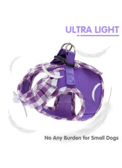 PUPTECK PUPTECK Dog Harness for Puppy and Small Sized Dogs, Step-in No Pull Soft Mesh Vest Harness for Cats Small Pets Walking, Purple, New XS  - Image 2