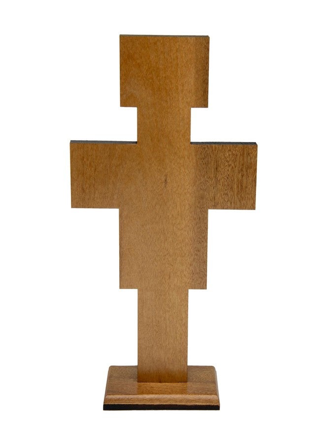 Intercession San Damiano Standing Wood Cross Crucifix - Image 4