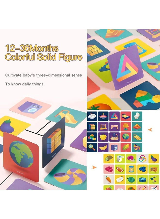 beiens High Contrast Baby Flashcard, 80 PCs 160 Page Black White Colorful Visual Stimulation Learning Activity Card for Babies Ages 0-36 Months, 5.5'' x 5.5'' Educational Newborn Infants Toys Gift - Image 3
