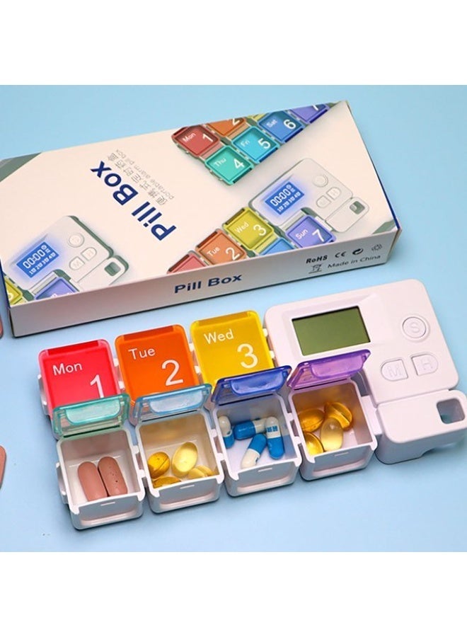 Smart Weekly Pill Organizer with Digital Alarm and LCD Display | Portable Color-Coded Pill Case for Organizing Daily Medications and Supplements - Image 1