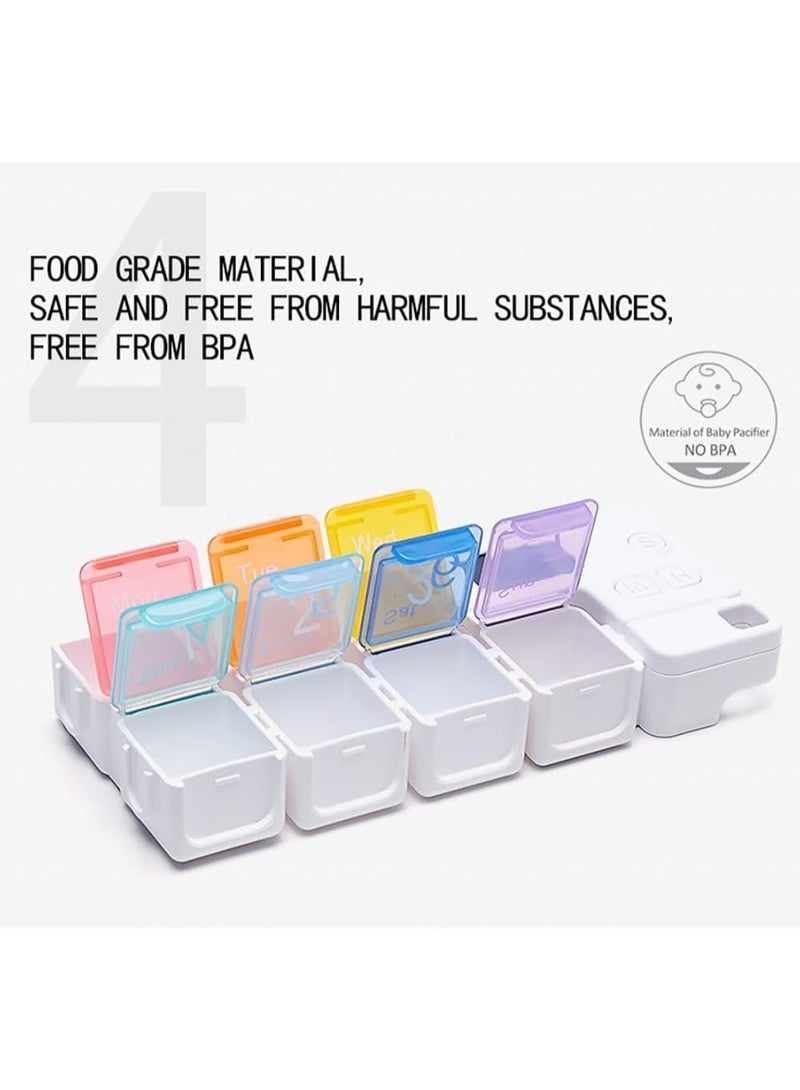Smart Weekly Pill Organizer with Digital Alarm and LCD Display | Portable Color-Coded Pill Case for Organizing Daily Medications and Supplements - Image 2