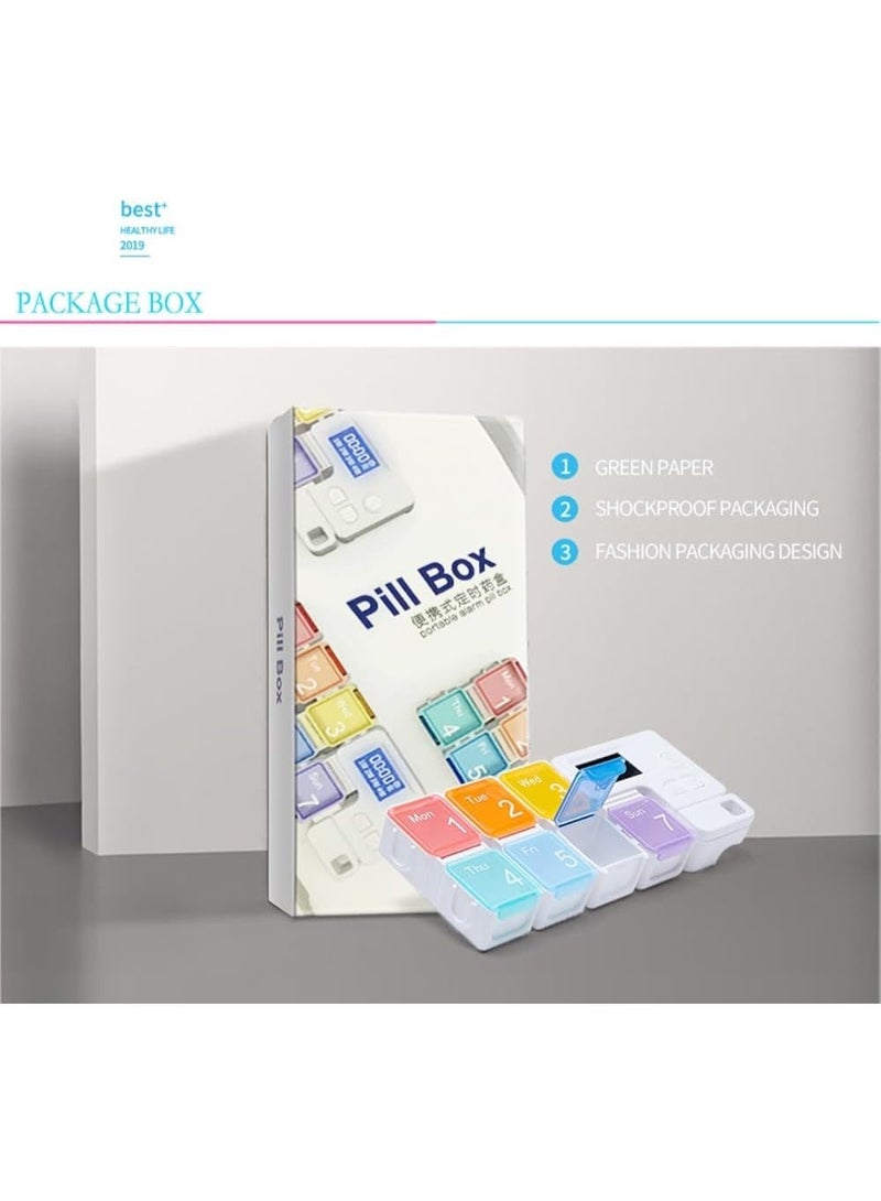 Smart Weekly Pill Organizer with Digital Alarm and LCD Display | Portable Color-Coded Pill Case for Organizing Daily Medications and Supplements - Image 4