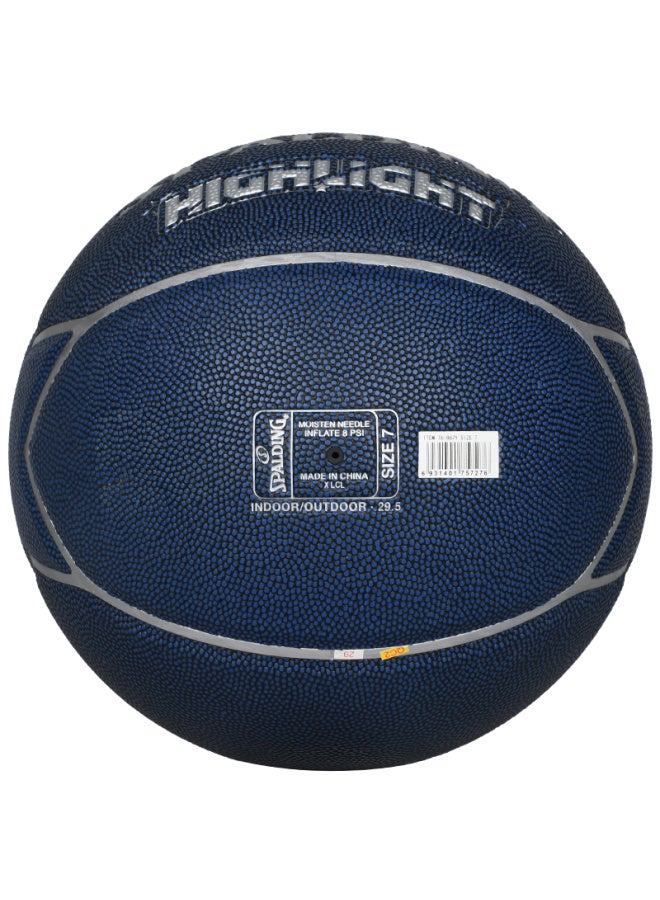 Spalding Blue Star Pattern Contrasting Color Indoor/outdoor Wear-resistant Non-slip Competition Training Size 7 Pu Basketball - Image 4